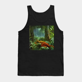 Digital Painting of a Beautiful Jungle With Tropical Leaves Tank Top